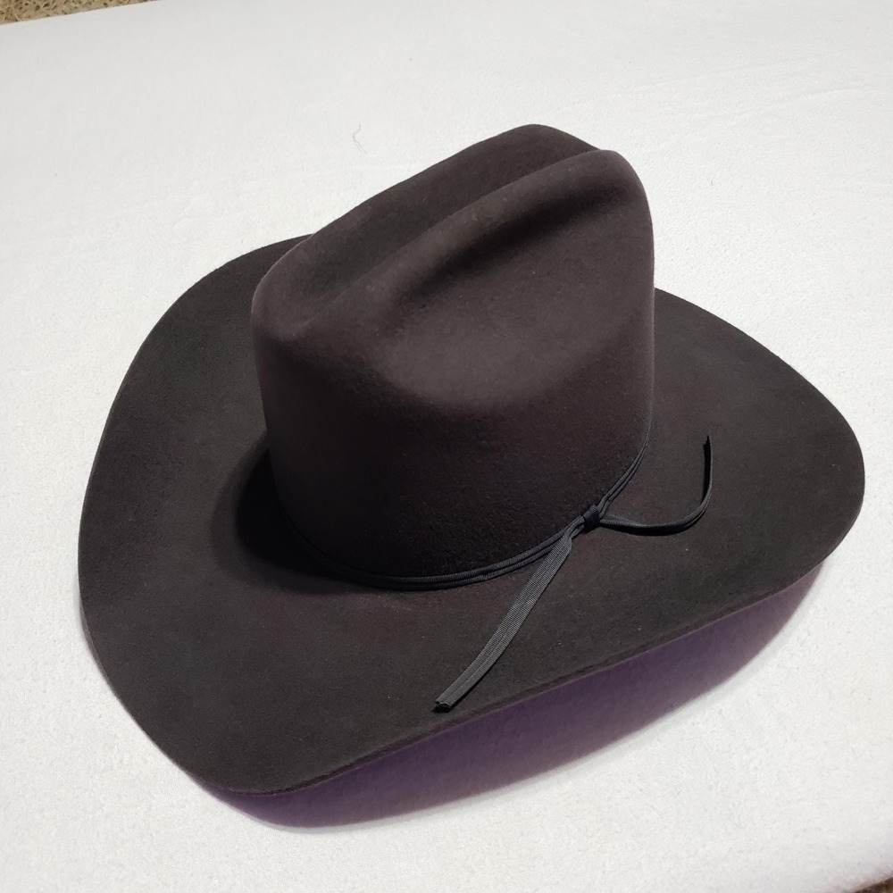 Beaver Hats 5X Quality Brown Felt Cowboy Hat VTG Size 6 1/2 Cattleman Crease